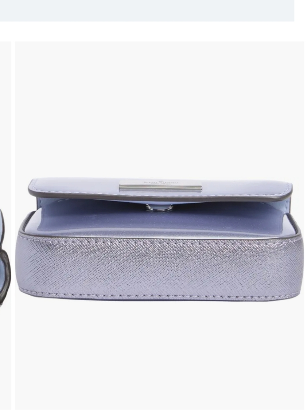 Kate Spade Metallic Purple Patent Card Case on Chain Crossbody RARE - Picture 12 of 15
